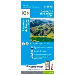 Mapa IGN 1848OT Bagnères-de-Luchon, Lac D'Oô