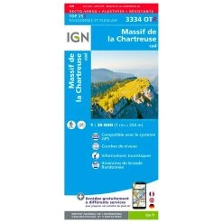 Mapa IGN 3334OT Massif De La Chartreuse Sud