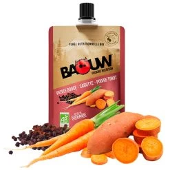 Puré Baouw Compotes Energétiques Bio 90g Patate Douce - Carotte - Poivre Timut