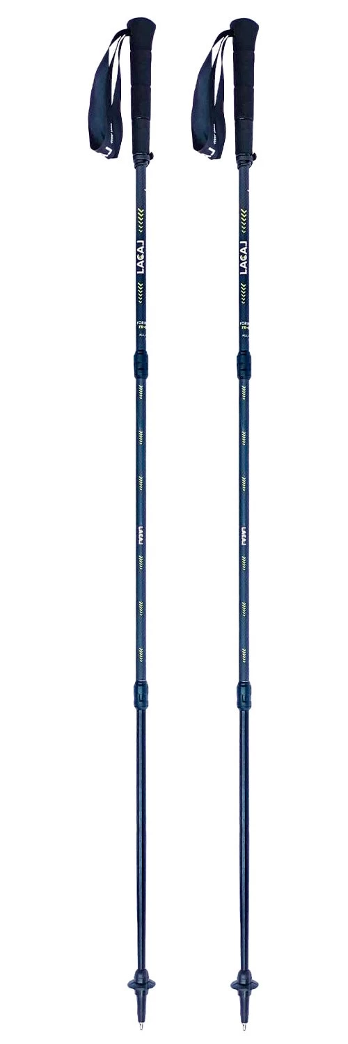 Bastones Lacal Quick Stick Carbone 130 Black Yellow 3 Bastones Lacal Quick Stick Carbone 130 Black Yellow