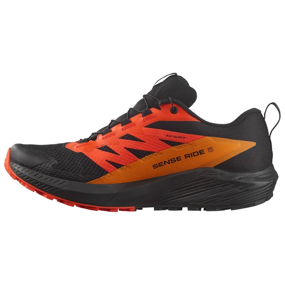 Botas De Trail Salomon Sense Ride 5 Gtx Black Scarlet Ibis Turmeric 4 Botas De Trail Salomon Sense Ride 5 Gtx Black Scarlet Ibis Turmeric - Imagen 2